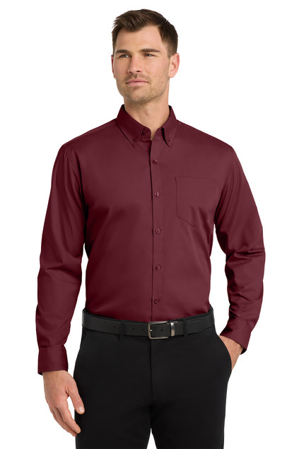 Burgundy Poplin Dress Shirt