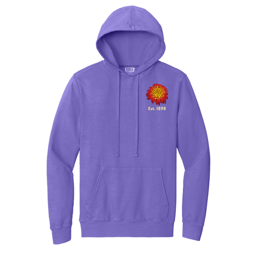 Chrysanthemum Hoodie: Red Left-Chest