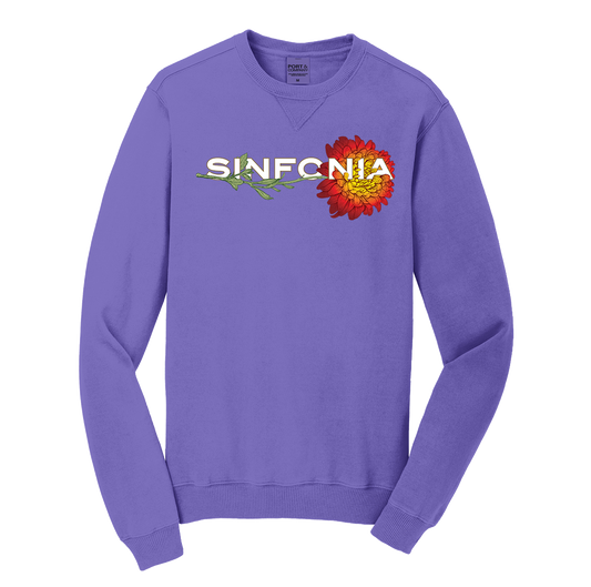 Chrysanthemum Crewneck: Red Horizontal