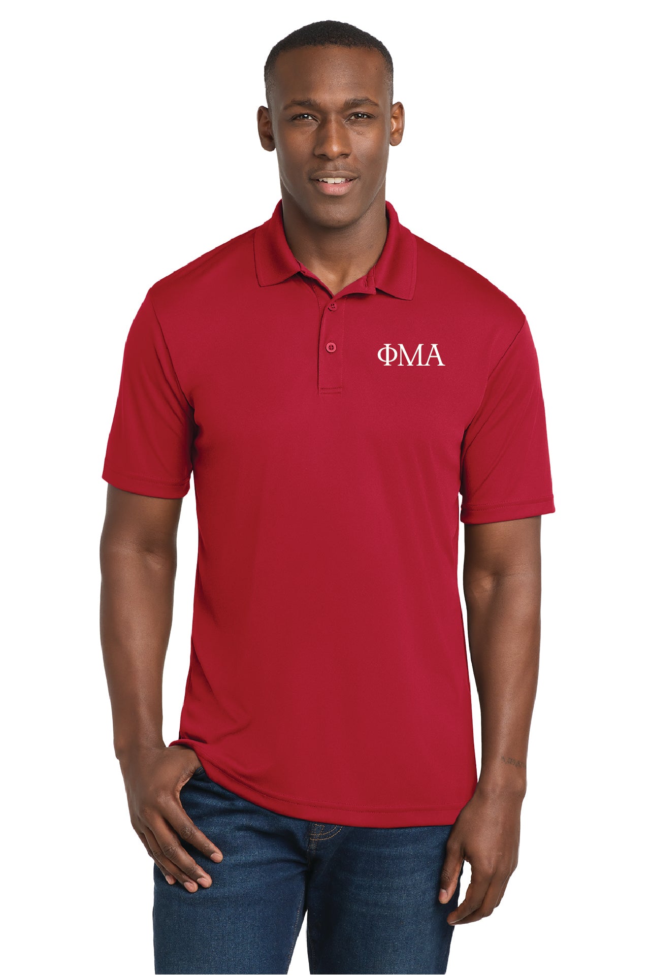Performance Polo Shirt, Deep Red
