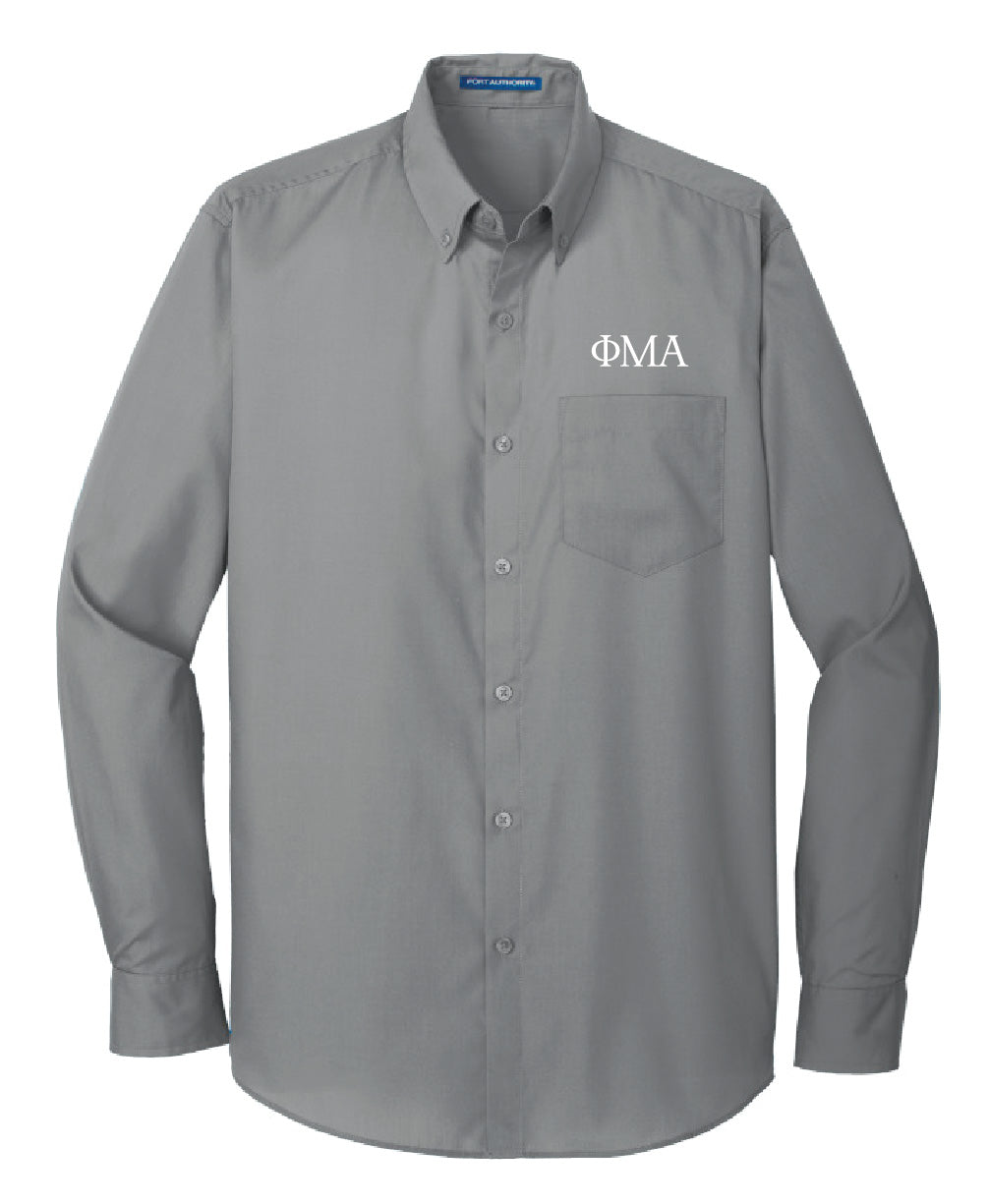 Gray Poplin Dress Shirt