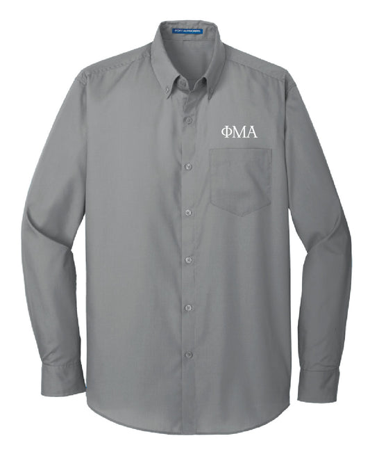 Gray Poplin Dress Shirt