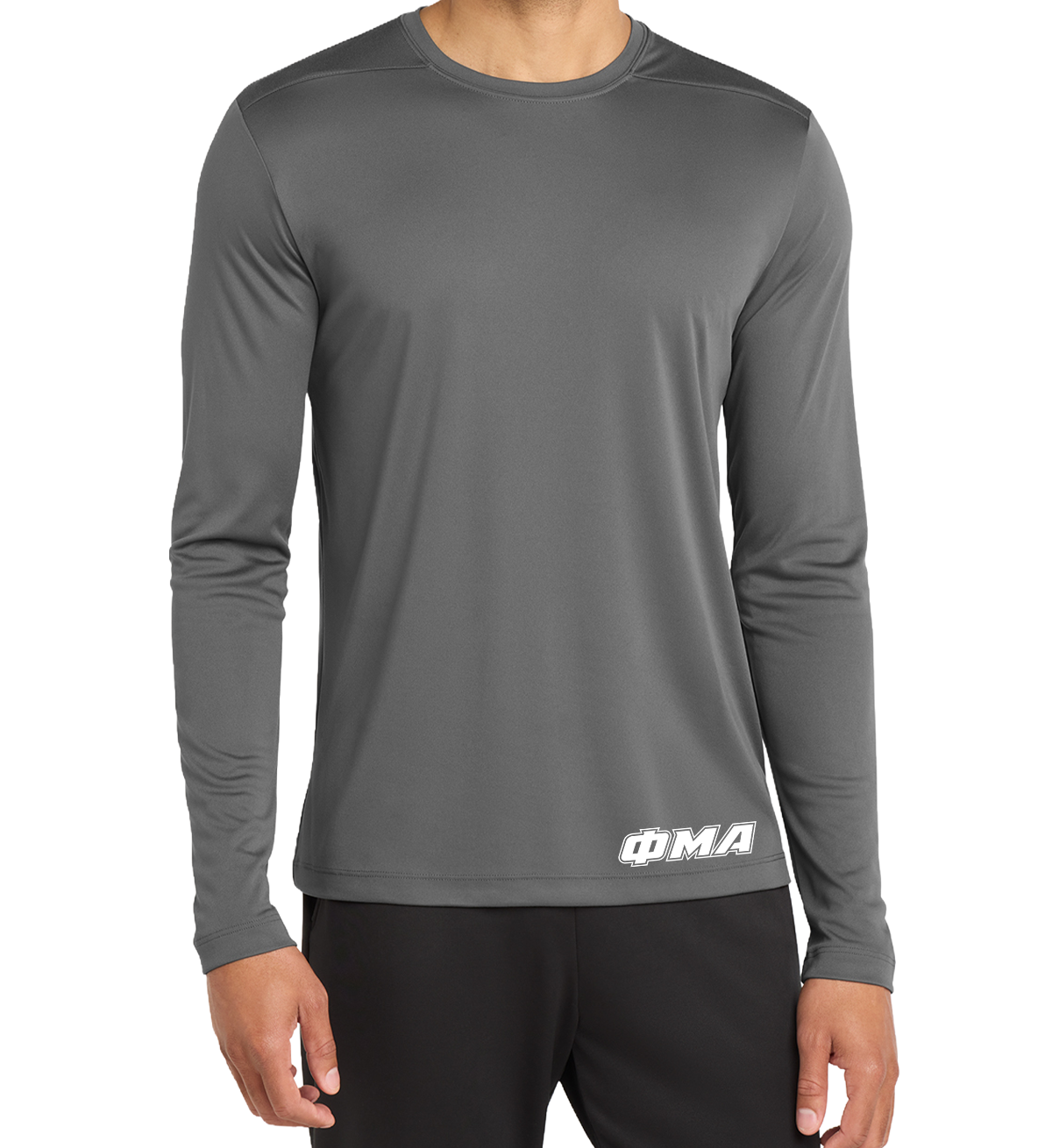 Tempo: GREEK LETTER - LONG SLEEVE Sport-Tek® Posi-UV® - Bottom Hem