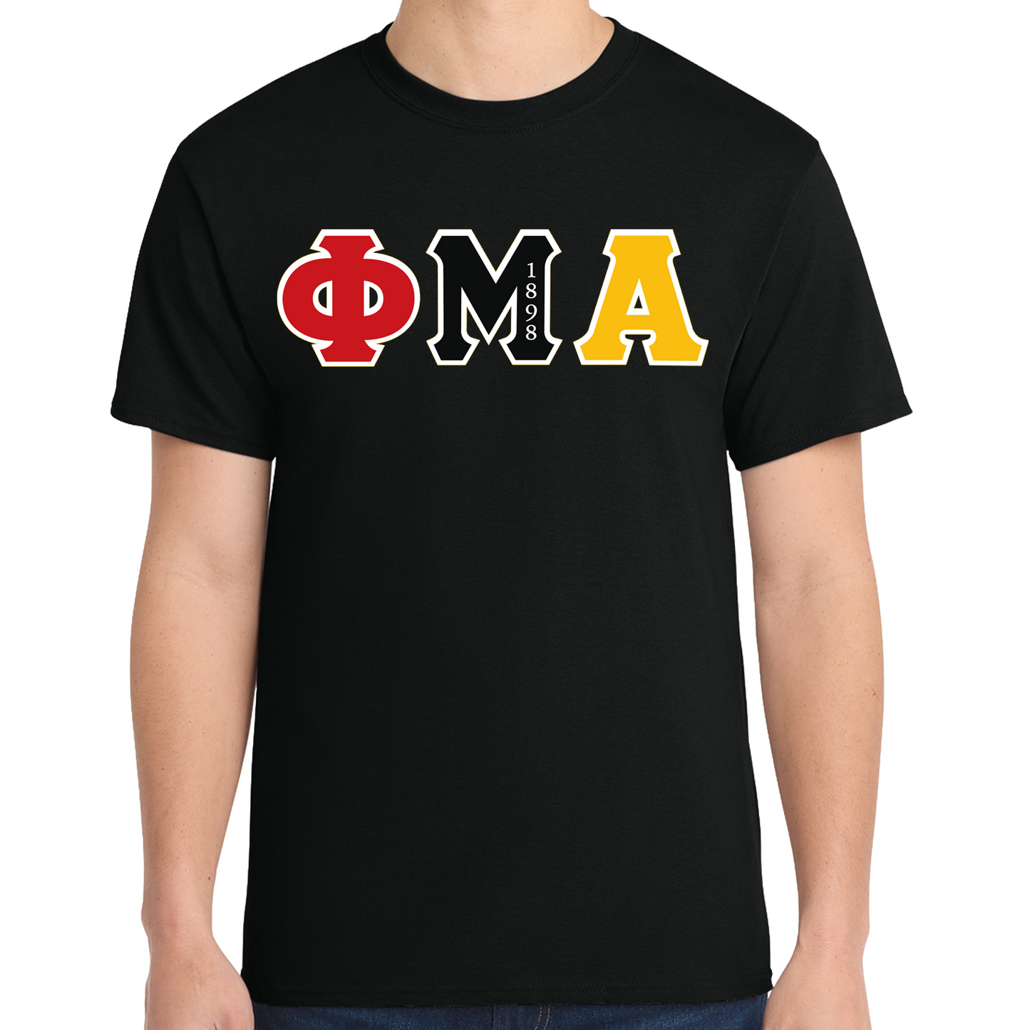 ALL HAIL OR 1898 Tri-Color Sewn-On Greek Letter T-SHIRT