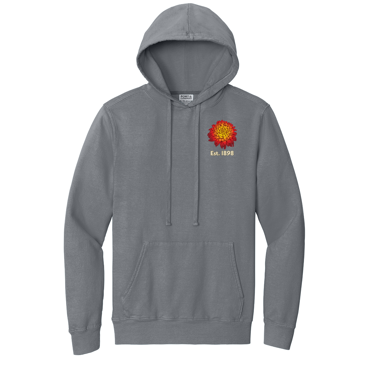 Chrysanthemum Hoodie: Red Left-Chest