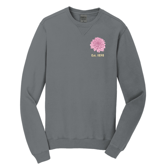 Chrysanthemum Crewneck: Pink Left-Chest