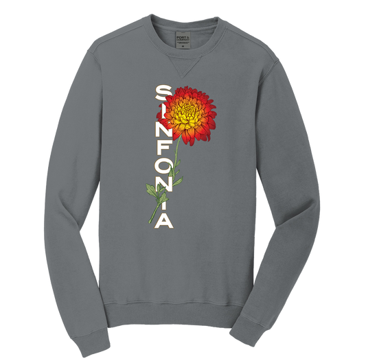 Chrysanthemum Crewneck: Red Vertical