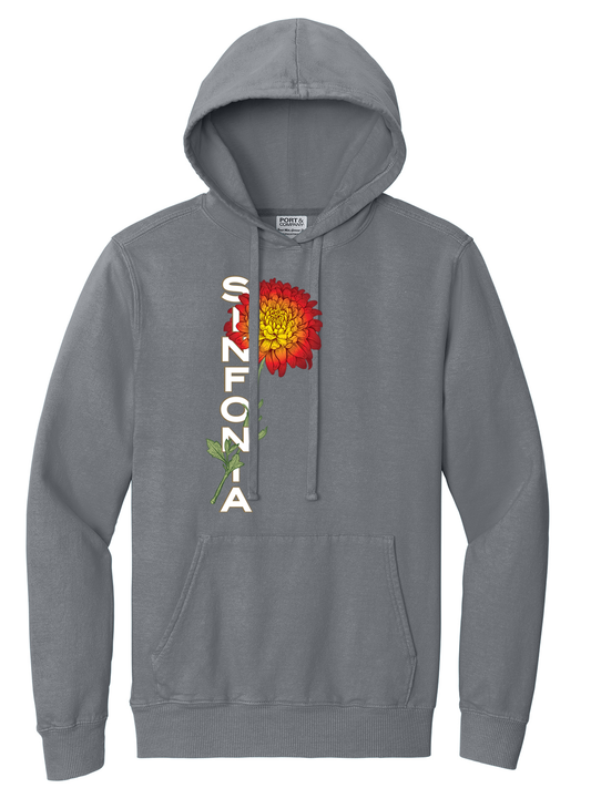 Chrysanthemum Hoodie: Red Vertical
