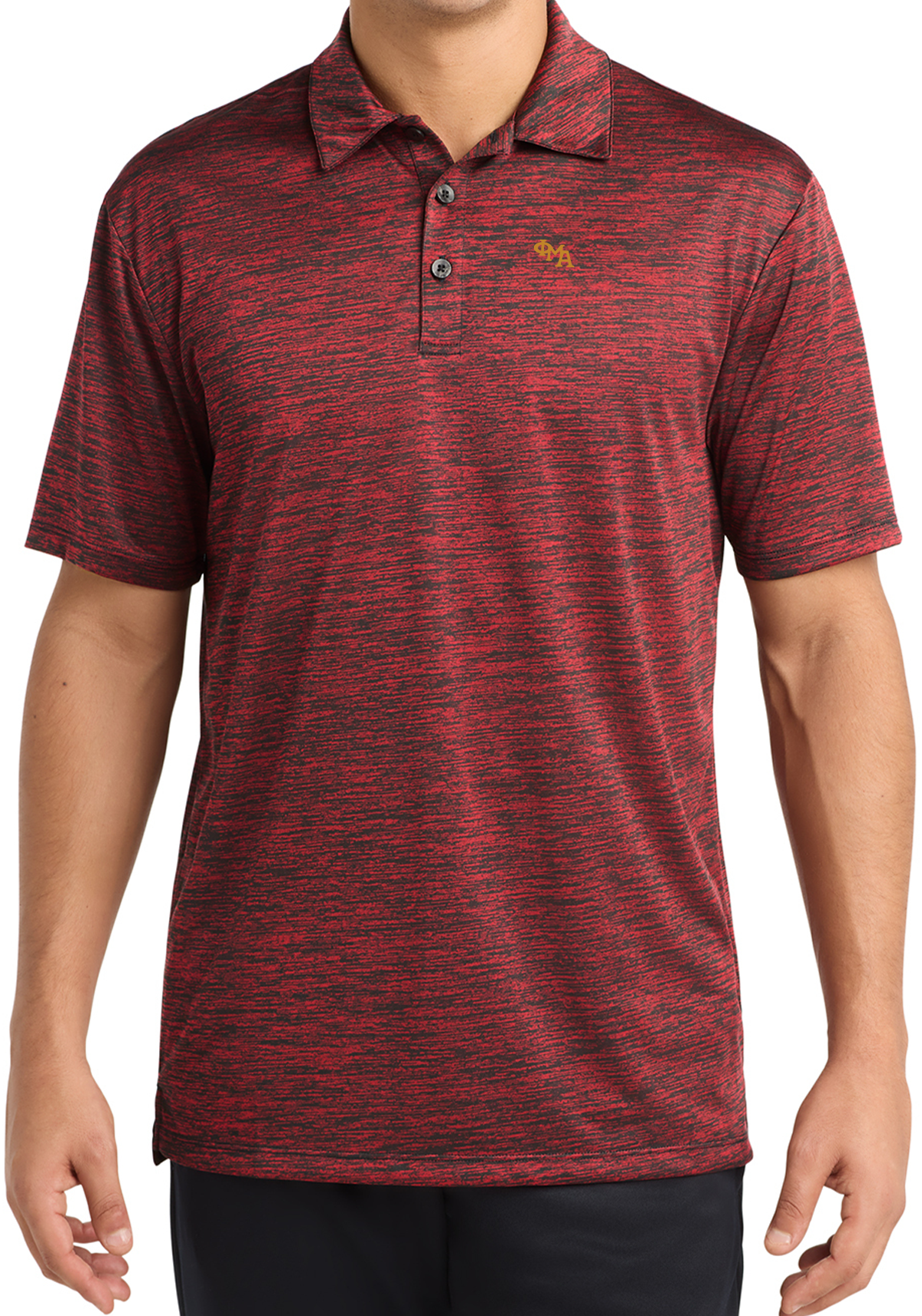 CHEST Decorated PosiCharge® Electric Heather Polo