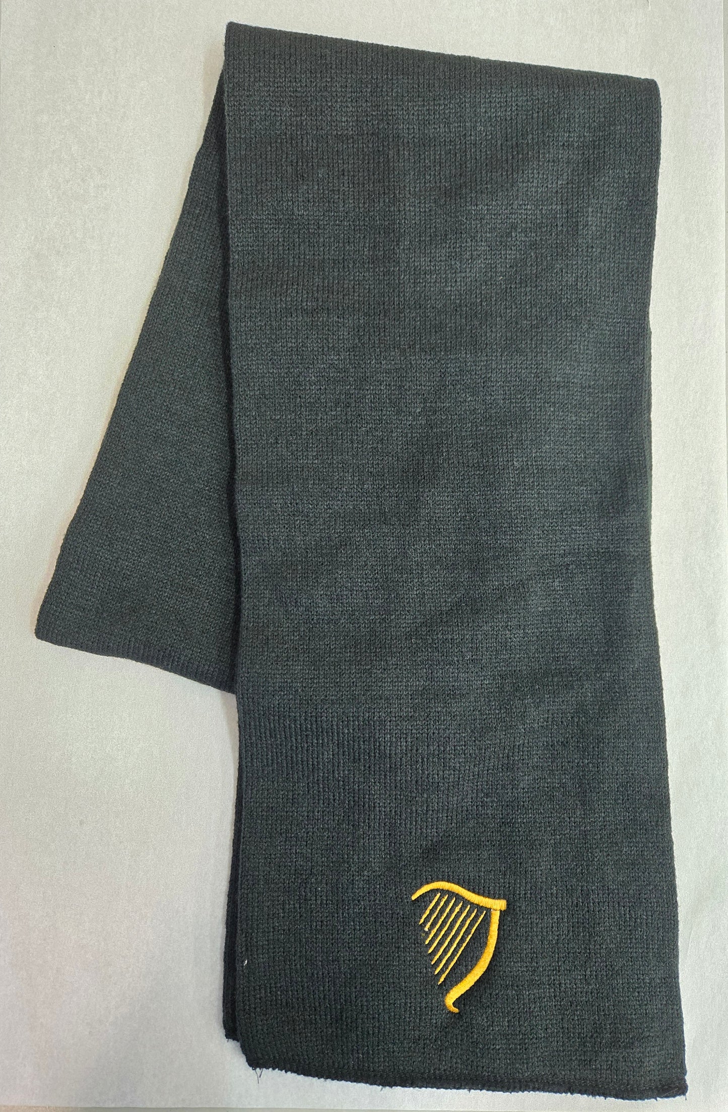 Knit Scarf with Gold Lyre logo