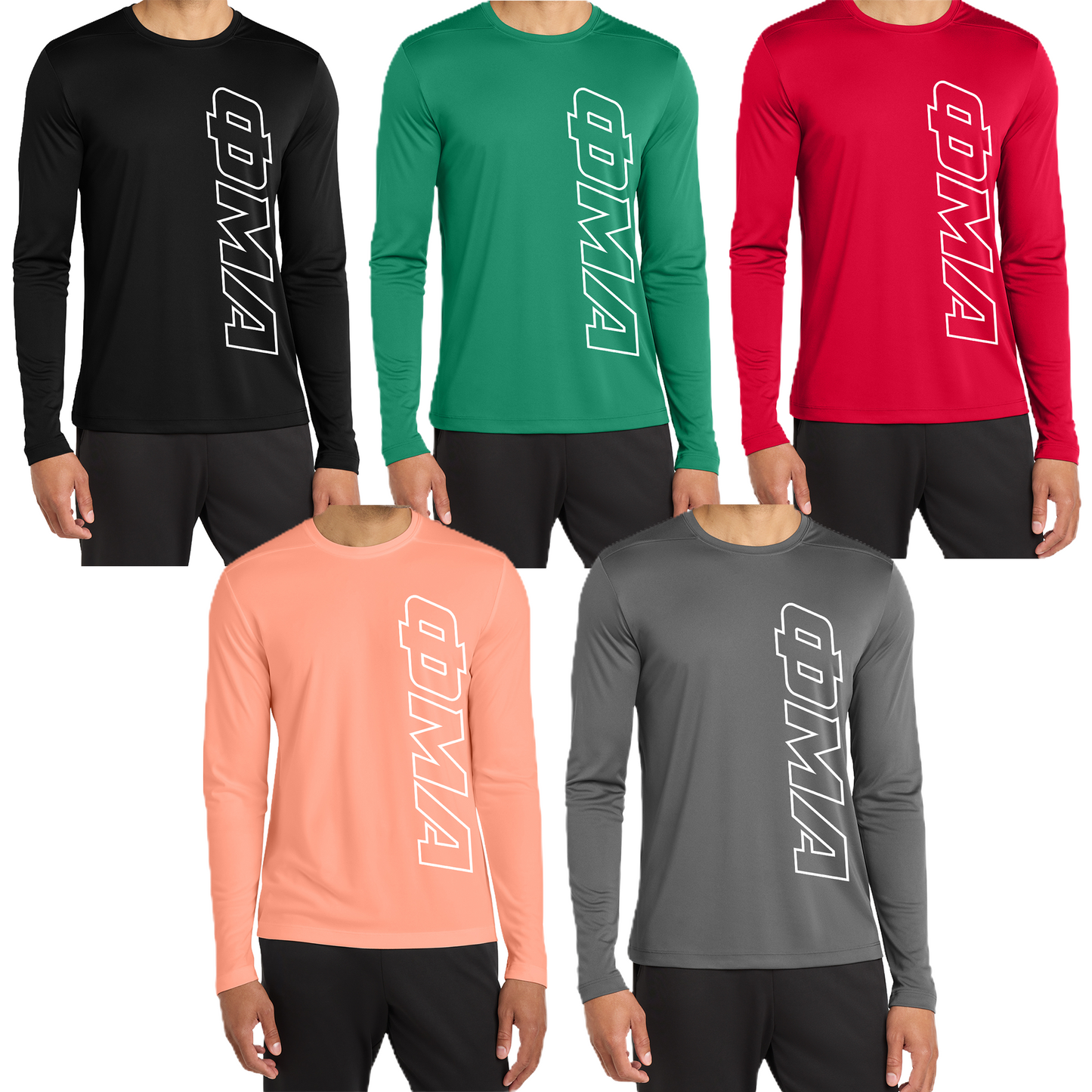 Tempo: VERTICAL GREEK OUTLINE - LONG SLEEVE Sport-Tek® Posi-UV® :