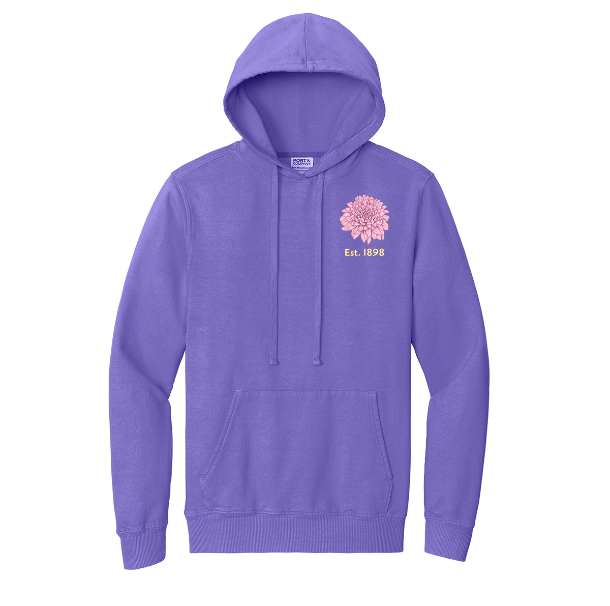 Chrysanthemum Hoodie: Pink Left-Chest