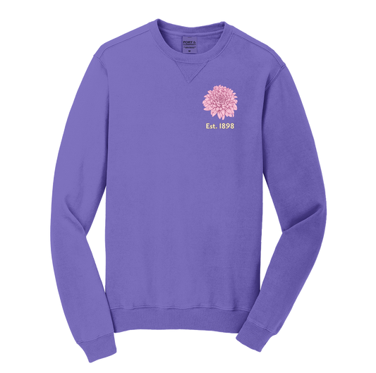 Chrysanthemum Crewneck: Pink Left-Chest