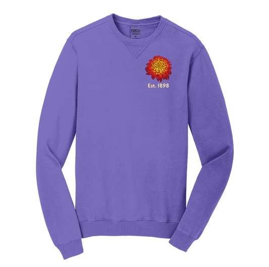 Chrysanthemum Crewneck: Red Left-Chest