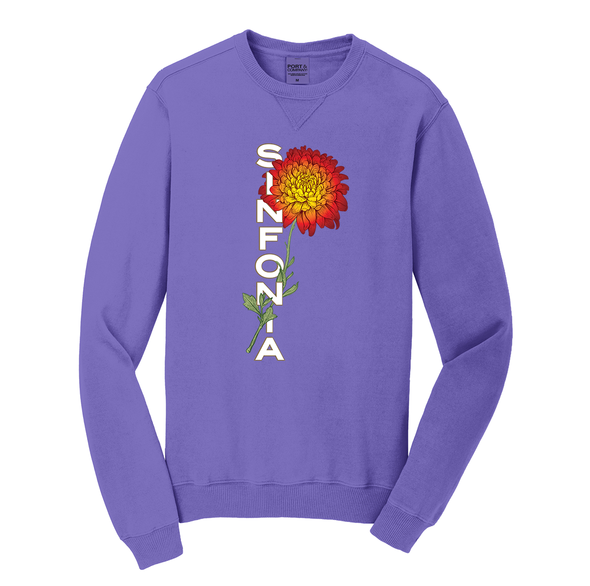 Chrysanthemum Crewneck: Red Vertical