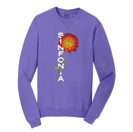 Chrysanthemum Crewneck: Red Vertical