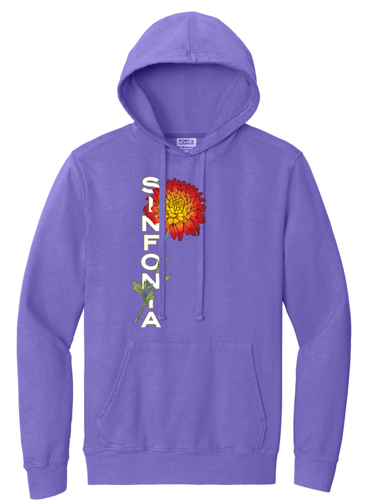 Chrysanthemum Hoodie: Red Vertical