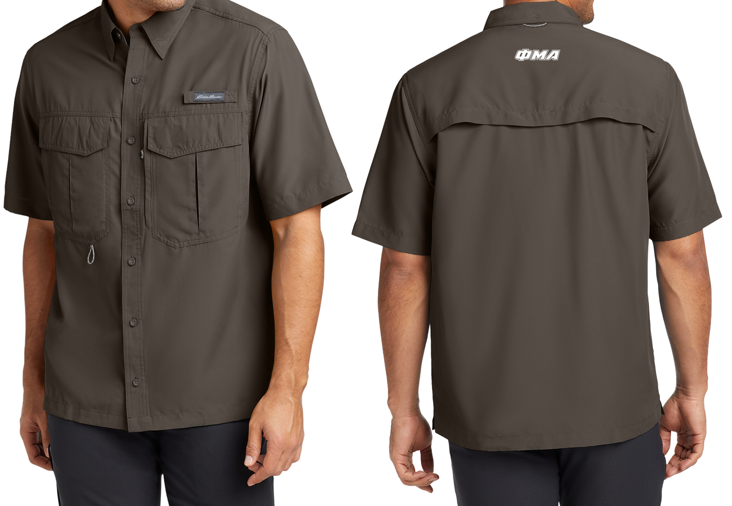 Eddie Bauer® Tempo GREEK LETTER Short Sleeve Performance Fishing Shirt