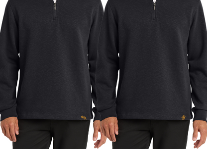 Slub Fleece HEM Decorated 1/4-Zip Pullover