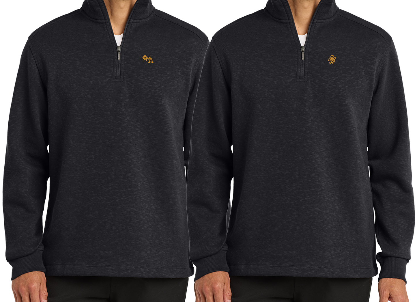 Slub Fleece CHEST Decorated 1/4-Zip Pullover