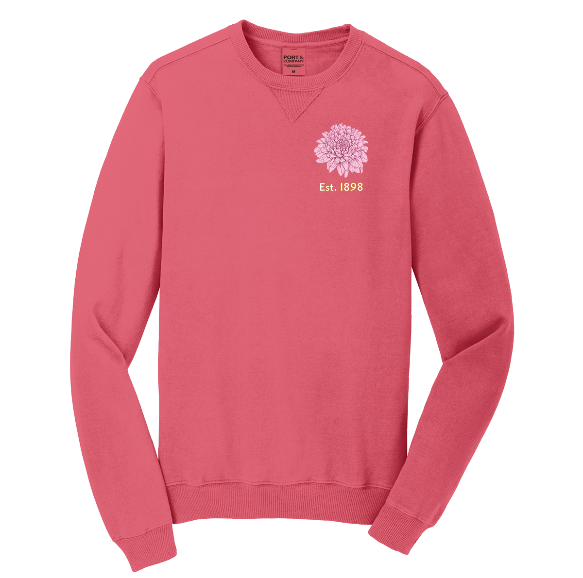 Chrysanthemum Crewneck: Pink Left-Chest