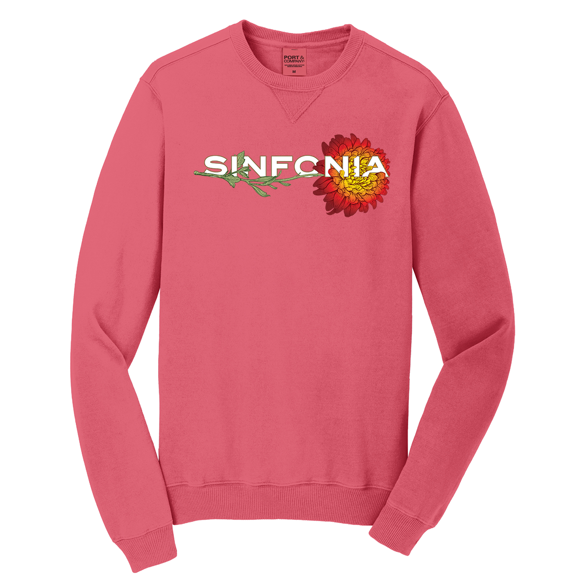 Chrysanthemum Crewneck: Red Horizontal