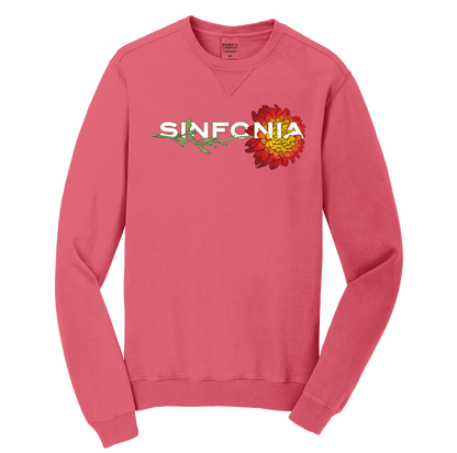 Chrysanthemum Crewneck: Red Horizontal