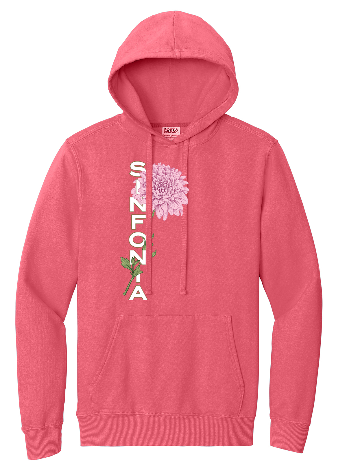Chrysanthemum Hoodie: Pink Vertical