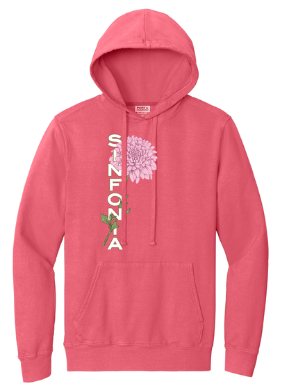 Chrysanthemum Hoodie: Pink Vertical