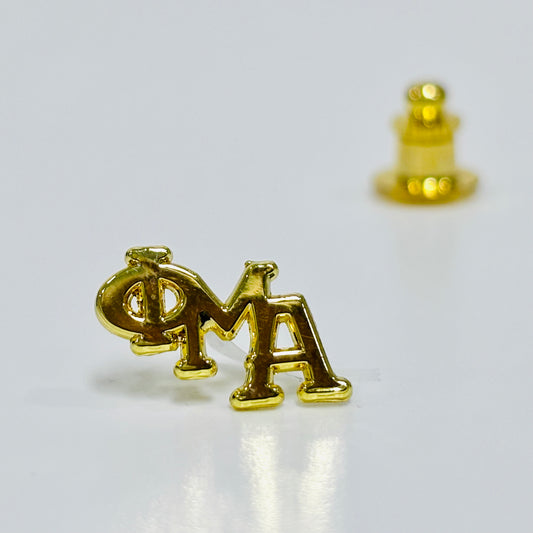 Die Cut Letters Lapel Pin, Gold
