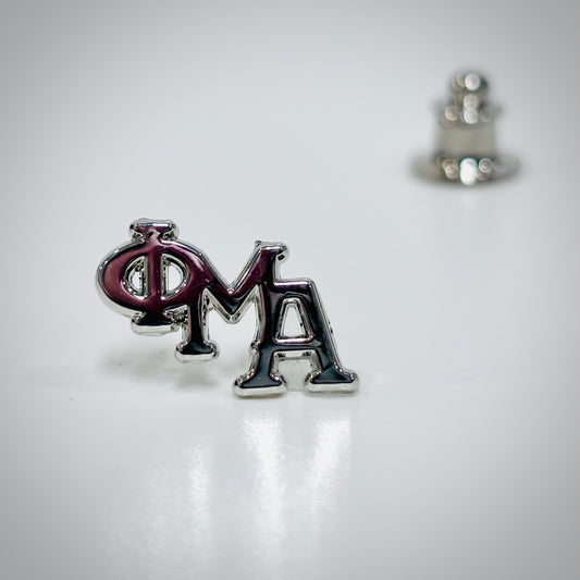 Die Cut Letters Lapel Pin, Silver