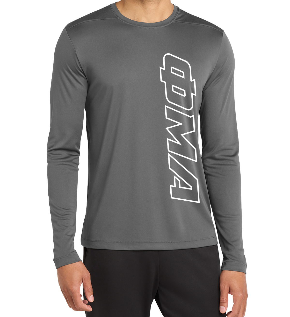Tempo: VERTICAL GREEK OUTLINE - LONG SLEEVE Sport-Tek® Posi-UV® :