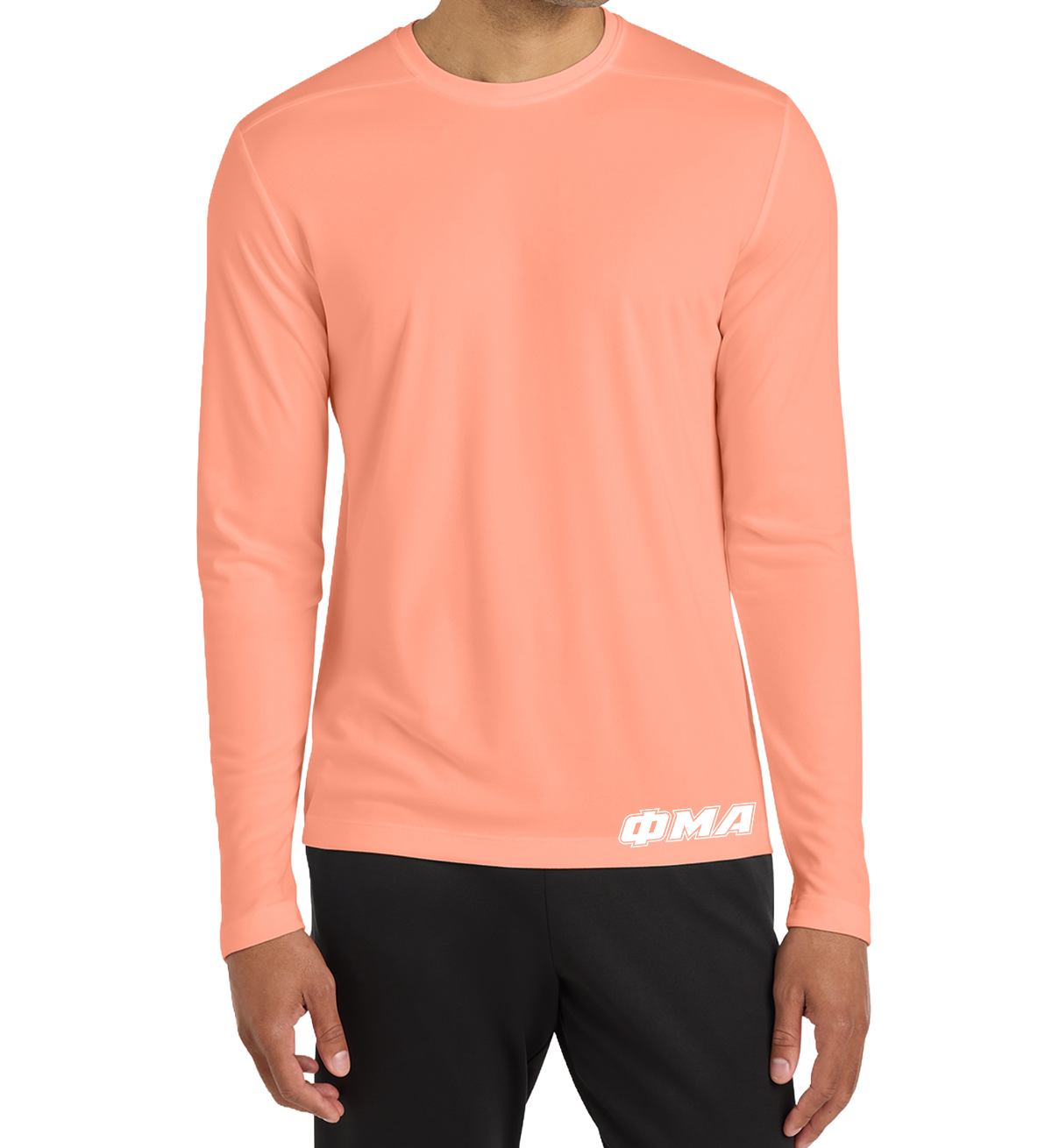 Tempo: GREEK LETTER - LONG SLEEVE Sport-Tek® Posi-UV® - Bottom Hem