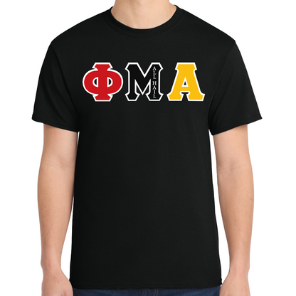 ALL HAIL OR 1898 Tri-Color Sewn-On Greek Letter T-SHIRT