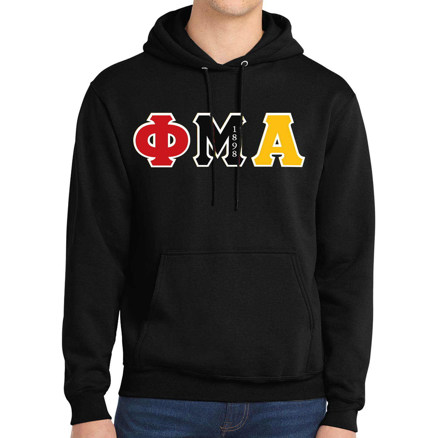 ALL HAIL OR 1898 Tri-Color Sewn-On Greek Letter HOODED SWEATSHIRT