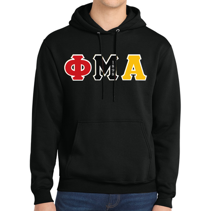 ALL HAIL OR 1898 Tri-Color Sewn-On Greek Letter HOODED SWEATSHIRT
