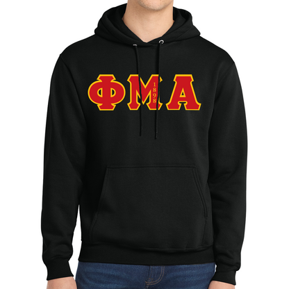 ALL HAIL OR 1898 Black Sewn-On Greek Letter HOODED SWEATSHIRT
