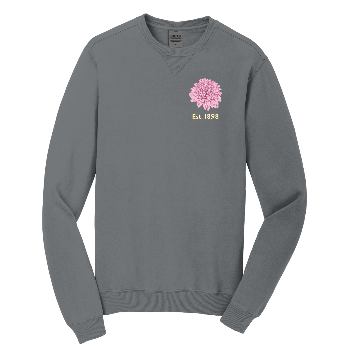 Chrysanthemum Crewneck: Pink Left-Chest