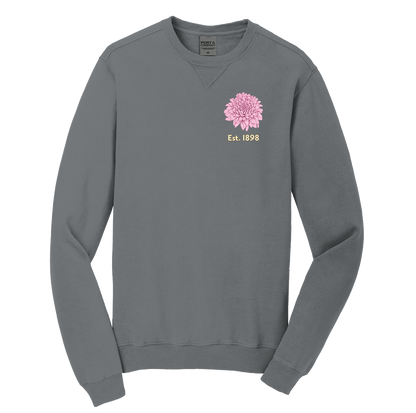 Chrysanthemum Crewneck: Pink Left-Chest