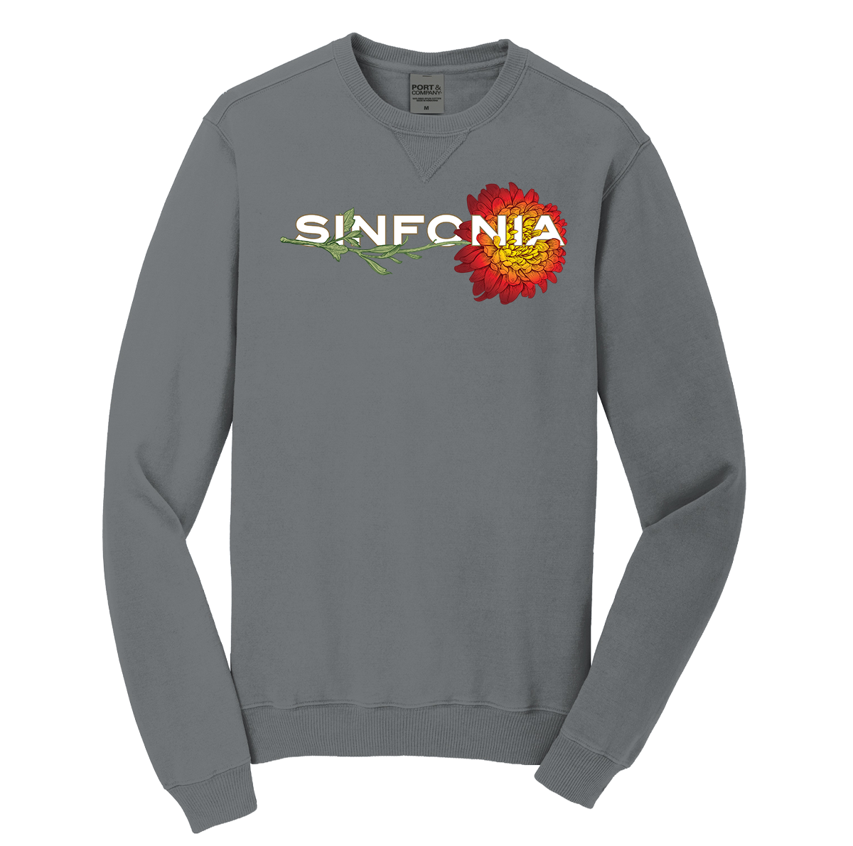 Chrysanthemum Crewneck: Red Horizontal