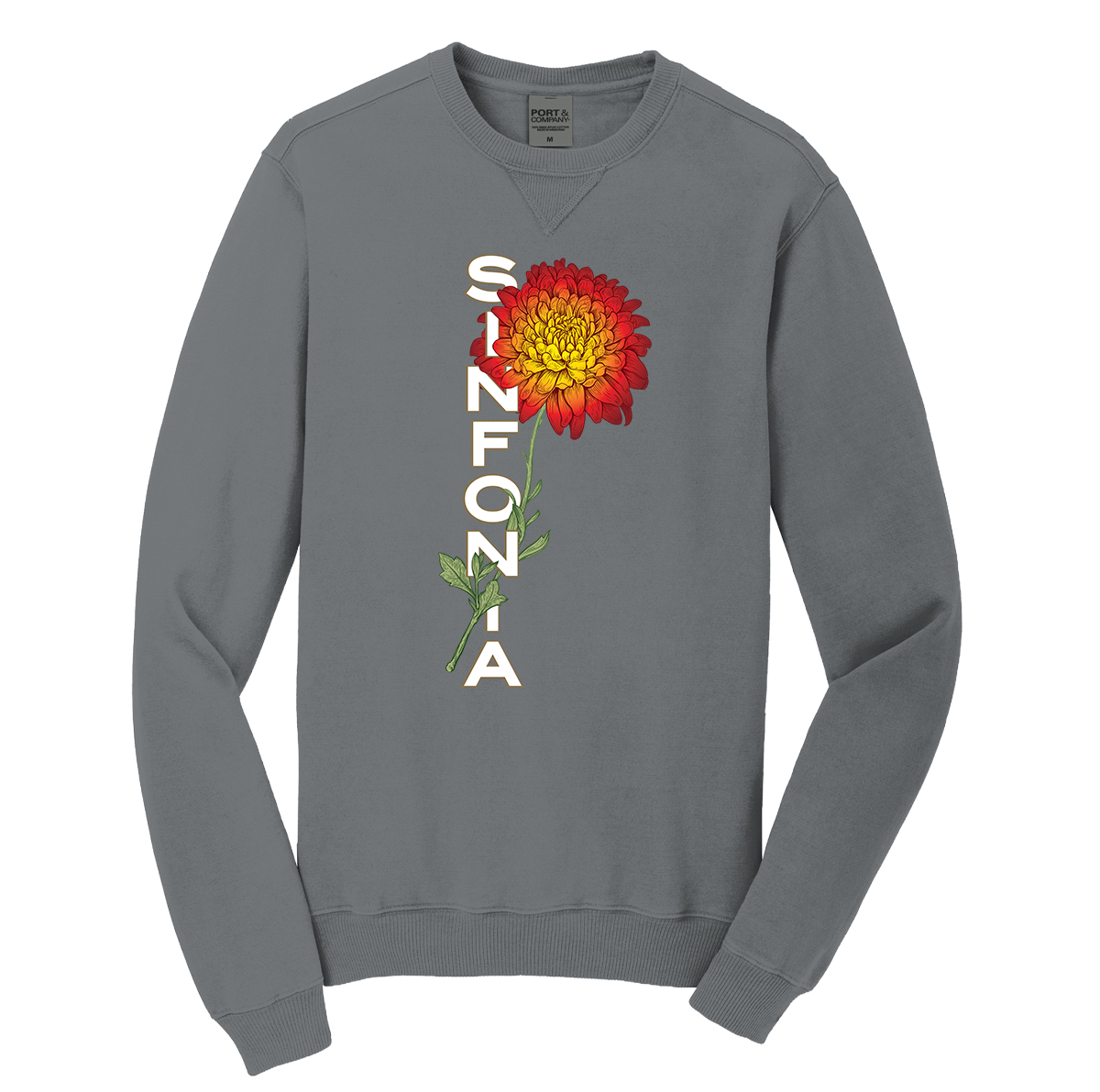 Chrysanthemum Crewneck: Red Vertical