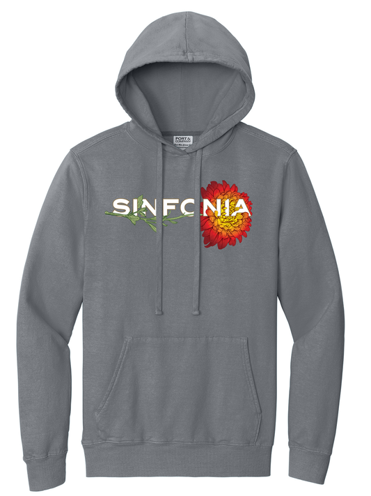 Chrysanthemum Hoodie: Red Horizontal