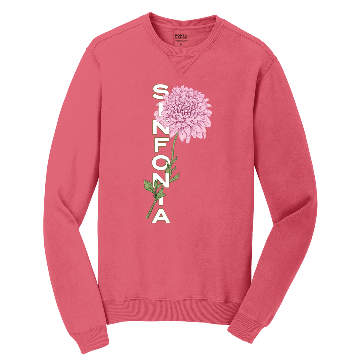 Chrysanthemum Crewneck: Pink Vertical