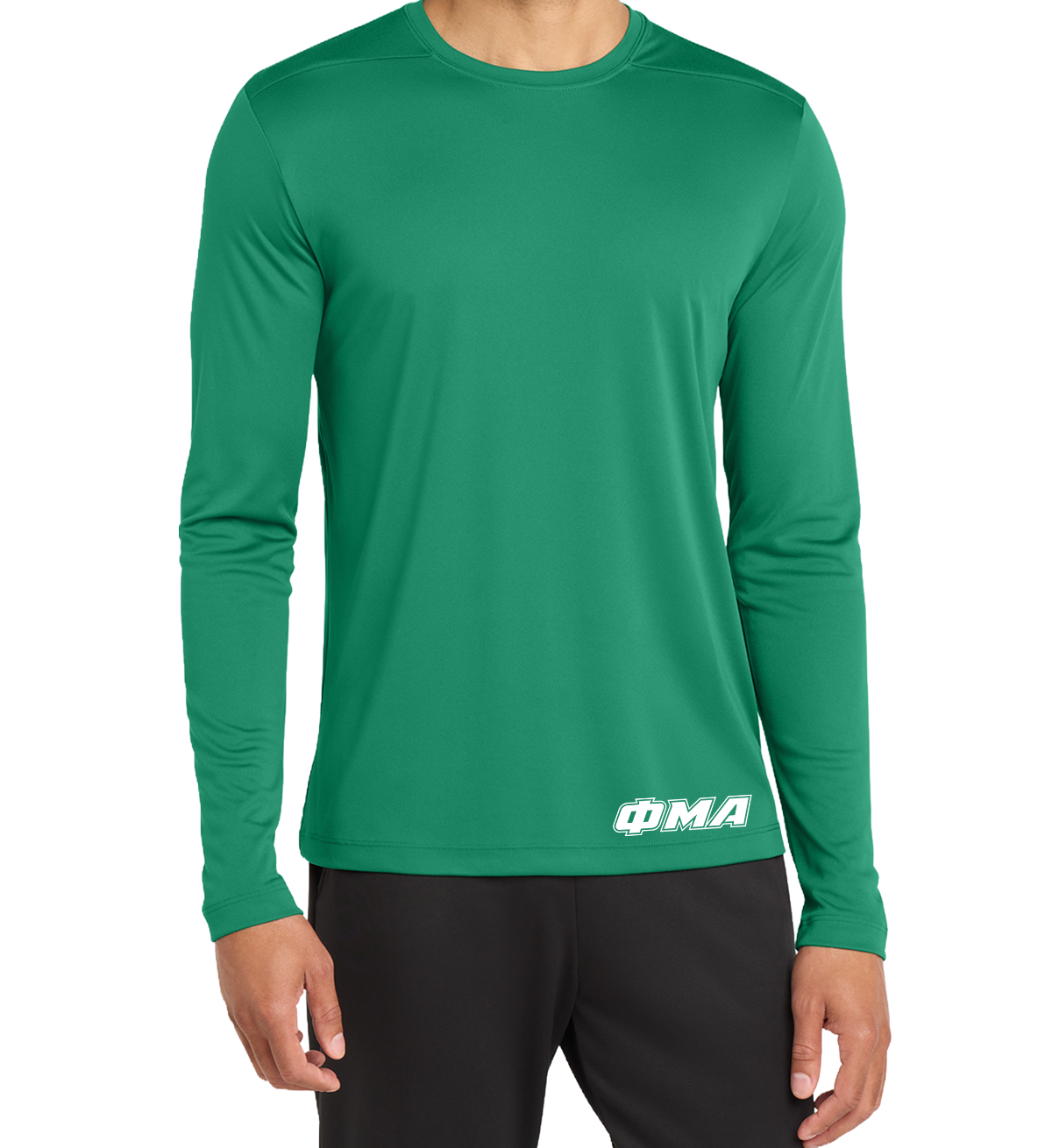 Tempo: GREEK LETTER - LONG SLEEVE Sport-Tek® Posi-UV® - Bottom Hem