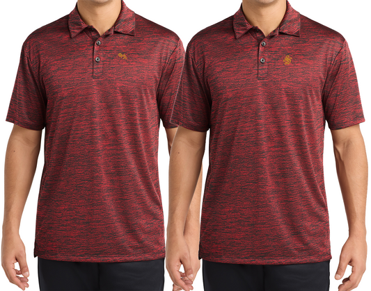 CHEST Decorated PosiCharge® Electric Heather Polo