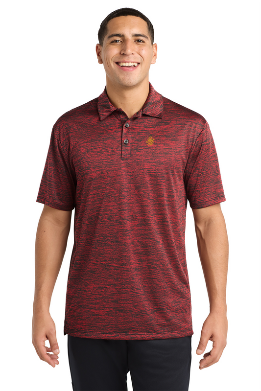 CHEST Decorated PosiCharge® Electric Heather Polo