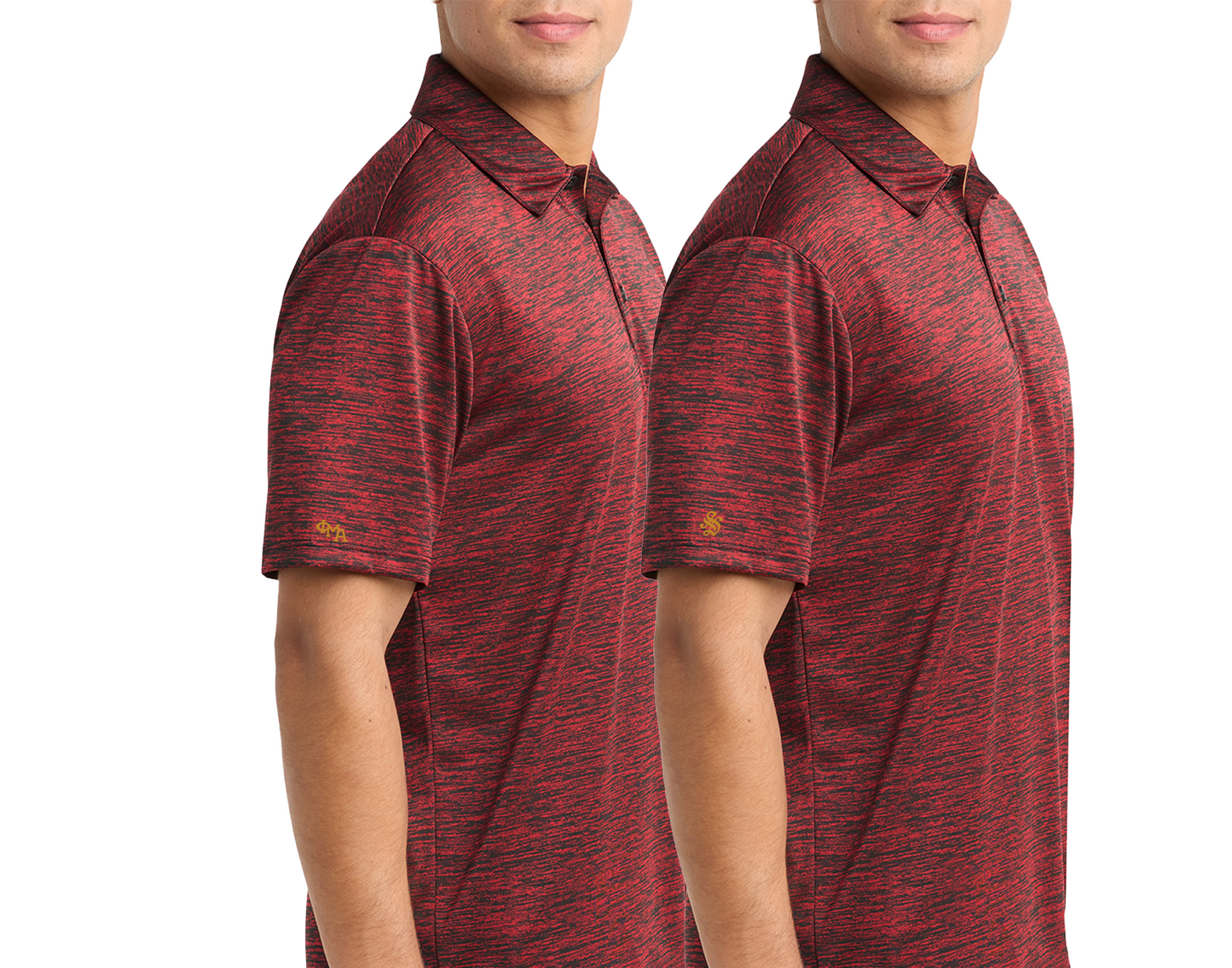 SLEEVE Decorated PosiCharge® Electric Heather Polo