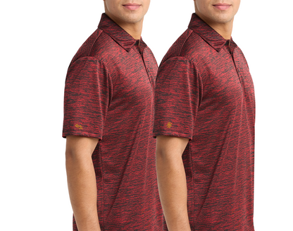 SLEEVE Decorated PosiCharge® Electric Heather Polo