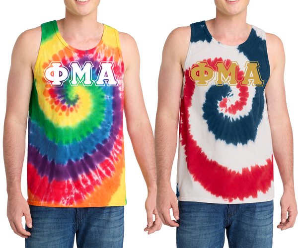 Greek Letter Tie-Dye Tank Top