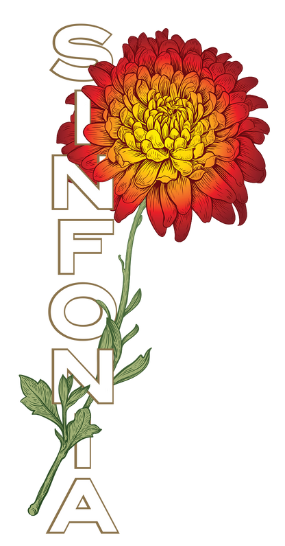 Chrysanthemum Crewneck: Red Vertical